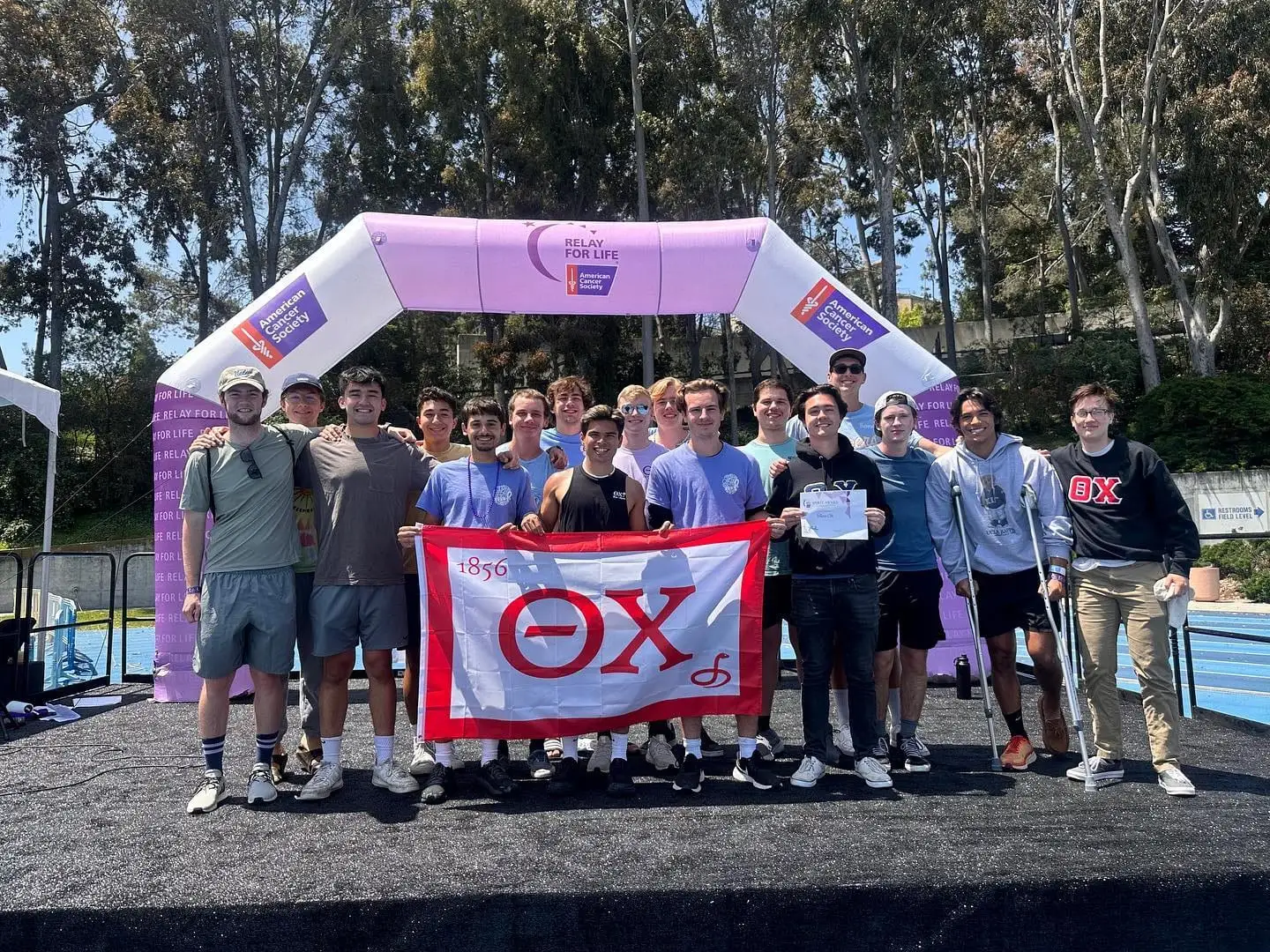5k finish arch with chapter flag